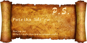 Petrika Sára névjegykártya
